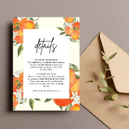 Cartão De Informações Boho Abstract Orange Wedding Details