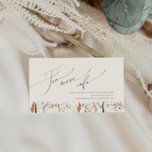 Cartão De Informações Boho Autumn Wildflower   Sítio Web Beige Wedding