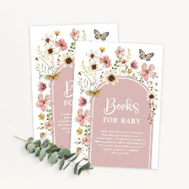 Cartão De Informações Boho Blush Wildflower Meadow Books para Menina
