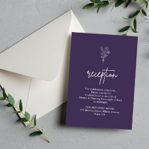 Cartão De Informações Boho Botanicals Purple Recepção de casamento