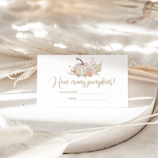 Cartão De Informações Boho cai adivinha quantos abóboros (Criador carregado)