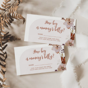 Cartão De Informações Boho caia abóbora como a barriga de mamãe grande