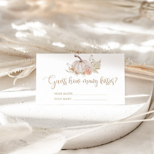 Cartão De Informações Boho caia adivinha quantos beijos encrenca de jogo