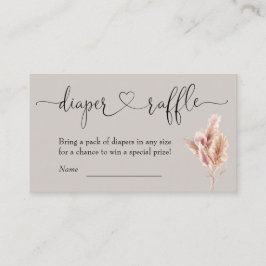 Cartão De Informações Boho Chá de fraldas Fralda Raffle