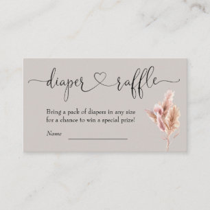 Cartão De Informações Boho Chá de fraldas Fralda Raffle