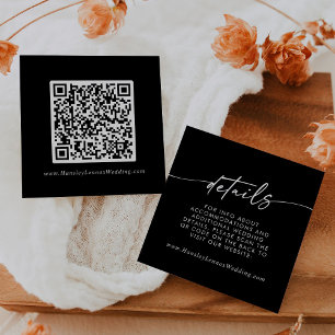 Cartão De Informações Boho Chic COLOR EDITABLE Casamento QR Detalhes do 