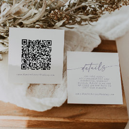 Cartão De Informações Boho Chic Dusty Purple Weding QR Detalhes do Códig