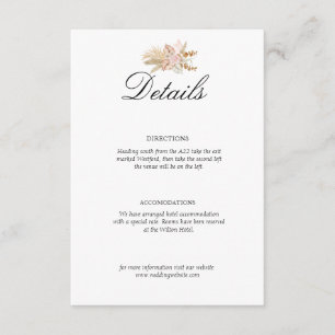 Cartão De Informações Boho Chic floral Casamento 