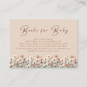 Cartão De Informações Boho Chic Floral Festa no Jardim Livros Para Bebê