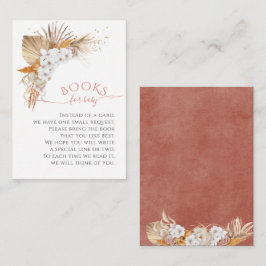 Cartão De Informações Boho Chic Floral Watercolor Livros Para Bebê