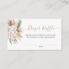 Cartão De Informações Boho Chic Fralda Raffle
