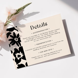 Cartão De Informações Boho Chic Retro Floral Wedding