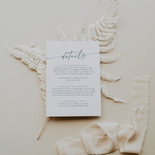 Cartão De Informações Boho Chic Teal e White Wedding Details