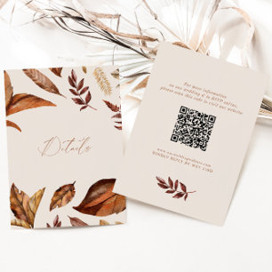 Cartão De Informações Boho Cream & Terracotta deixa código QR Casamento
