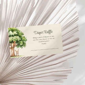 Cartão De Informações Boho Cute Woodland Animal Fralda Raffle