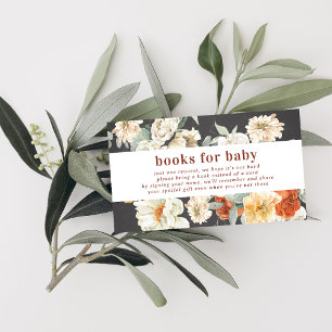 Cartão De Informações Boho Dark Floral Greenery Pedido de Livro Botânico