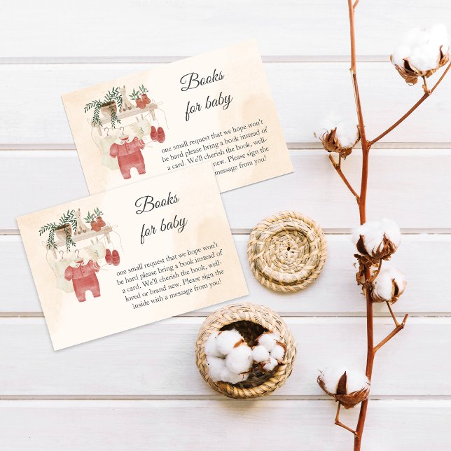 Cartão De Informações Boho De Menina Doce Roupa Livros Para Bebê (Criador carregado)