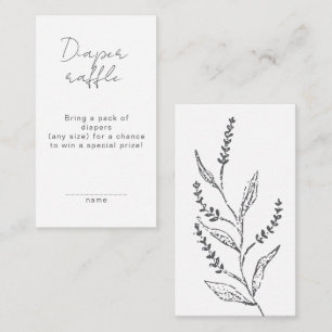 Cartão De Informações Boho Desenho Manual Flor Silvestre Sorteio de Fral