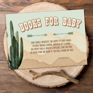 Cartão De Informações Boho Desert Cactus Wild West Cowboy Livros para Be