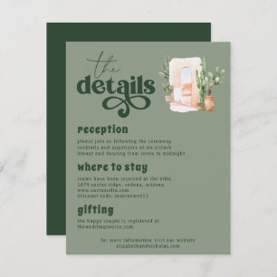 Cartão De Informações Boho Desert Detalhes do Convidado de Casamento V