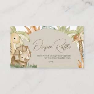 Cartão De Informações Boho Dinosaur Chá de fraldas Fralda Raffle