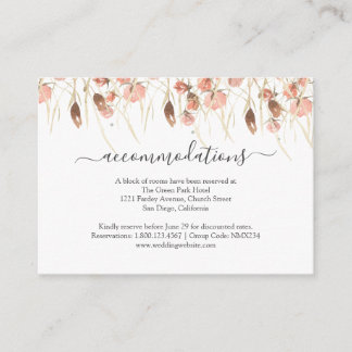 Cartão De Informações Boho Dried Watercolor Casamento Floral