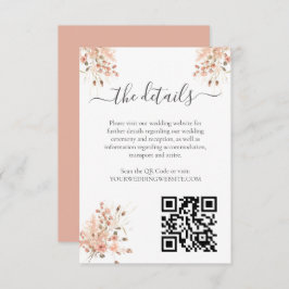 Cartão De Informações Boho Dried Watercolor Casamento Floral