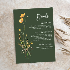 Cartão De Informações Boho Elegante Botânico Russo Verde Moderno