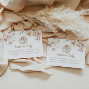 Cartão De Informações Boho Fall Pumpkin Livros para Bebê