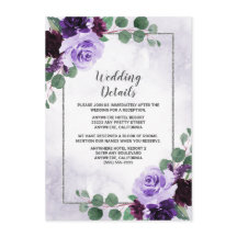 Boho Floral Roxo e Casamento Prateado da Elegante 