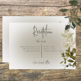 Cartão De Informações Boho Greenery Modern Reception Wedding