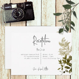 Cartão De Informações Boho Greenery Recepção Floral Moderna Casamento