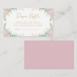 Cartão De Informações Boho Greeney Chá de fraldas Floral Rosa Fralda Raf