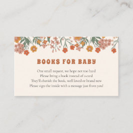 Cartão De Informações Boho Groovy Meadow Wildflower Livros para Bebê