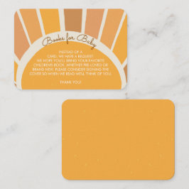 Cartão De Informações Boho Little ray of Sunshine Baby Shower Books