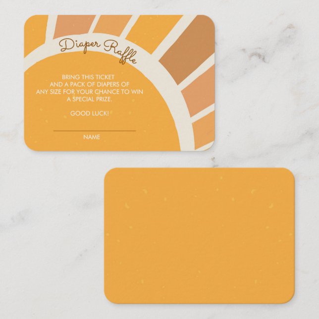 Cartão De Informações Boho Little ray of Sunshine Baby Shower Diaper (Frente/Verso)