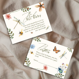 Cartão De Informações Boho Love Inseto Insetos Dragonfly chá de fraldas