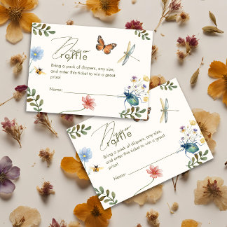 Cartão De Informações Boho Love Inseto Insetos Dragonfly chá de fraldas