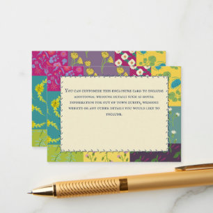 Cartão De Informações Boho Maximalista Patchwork Quilt Wedding