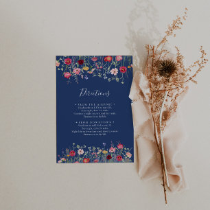 Cartão De Informações Boho Multicolor Wildflower Wedtions