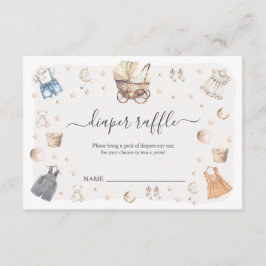Cartão De Informações Boho Nursery Bebê Crib Gênero Revela Fralda Raffle