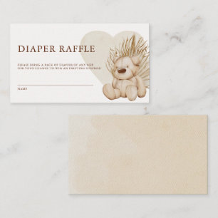 Cartão De Informações Boho Nursery Chic Fralda Raffle