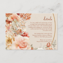 Cartão De Informações Boho outono jardim especiarias cor de laranja deta