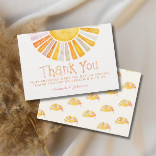 Cartão De Informações Boho Pequeno Raio de Sol Obrigado Chuveiro de Bebê