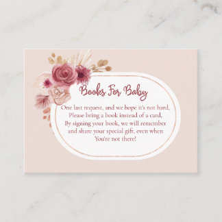 Cartão De Informações Boho Pink Floral Books For Baby