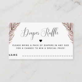 Cartão De Informações Boho Plant Heart Summer Chá de fraldas Raffle