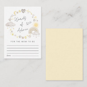 Cartão De Informações Boho Rainbow Words Of Advice Chá de fraldas