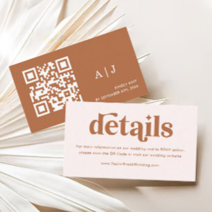 Cartão De Informações Boho Retro Cream Queimado Laranja Detalhes Do Casa