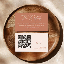 Cartão De Informações Boho Rust Terracotta Detalhes Casamento