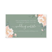 Boho Sage Green Peach Cream Floral Wedding Website